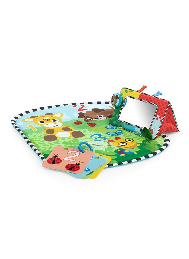 Baby Einstein Discovery Garden Tummy Time Mat & Mirror, Foldable, Multisensory Play Mat, Mirror, Flashcards & Toys, For Babies 0-12 Months  - Image 1