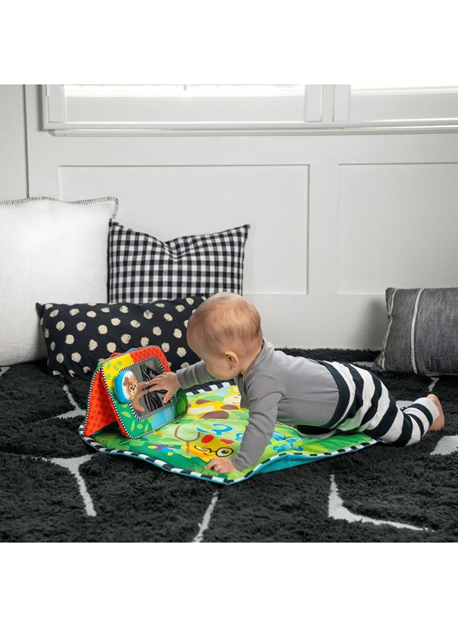 Baby Einstein Discovery Garden Tummy Time Mat & Mirror, Foldable, Multisensory Play Mat, Mirror, Flashcards & Toys, For Babies 0-12 Months  - Image 3