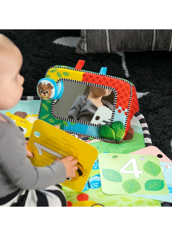 Baby Einstein Discovery Garden Tummy Time Mat & Mirror, Foldable, Multisensory Play Mat, Mirror, Flashcards & Toys, For Babies 0-12 Months  - Image 4
