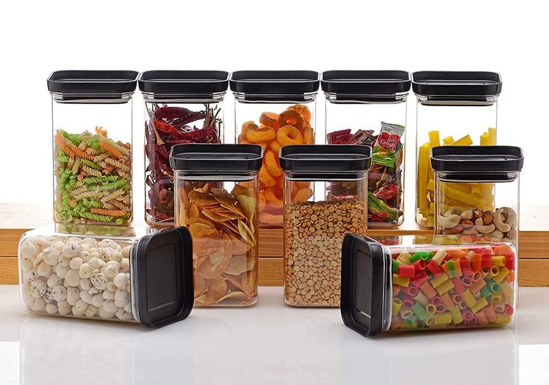 SIXFIREUnbreakable Air Tight Square Plastic Containers Set for Kitchen Storage 1100ml Kitchen Container Storage Containers Container Sets Plastic Grocery Container AirTight Design 12 - Image 4