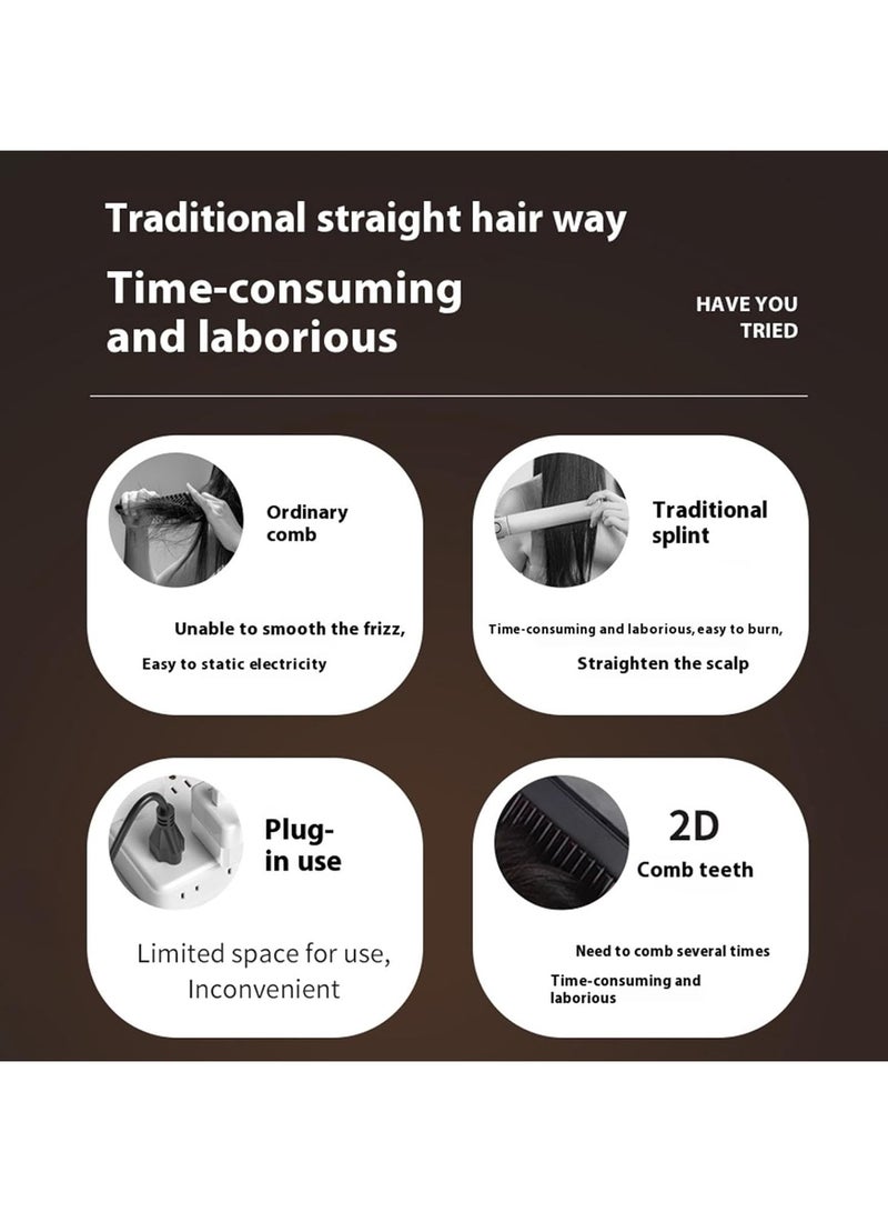 general Portable Cordless Hair Straightener Brush, Rechargeable Hair Straightener for Home, Travel, Dorm, Gray Three-Speed Temperature Controlled Hair Straightener - Image 4