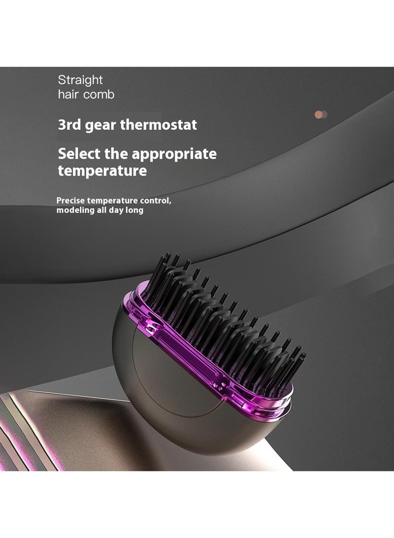 general Portable Cordless Hair Straightener Brush, Rechargeable Hair Straightener for Home, Travel, Dorm, Gray Three-Speed Temperature Controlled Hair Straightener - Image 3