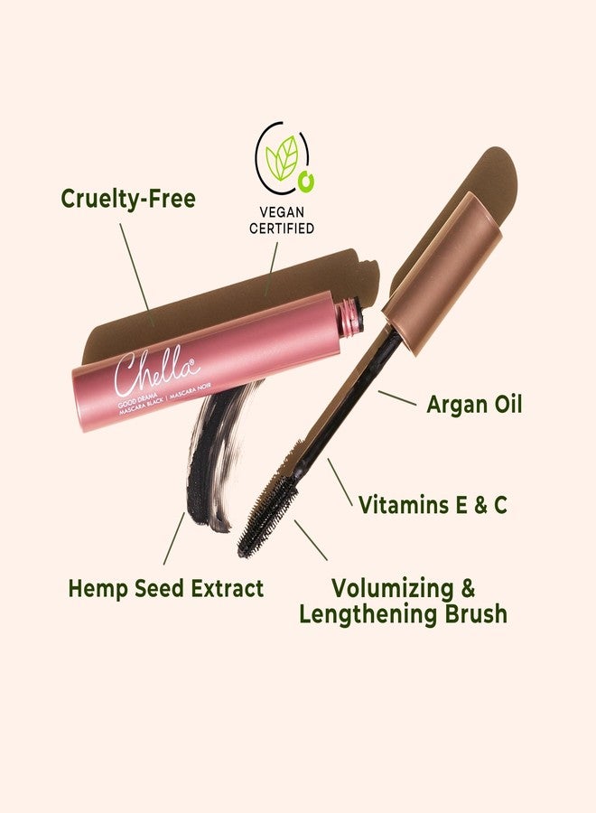 Chella Good Drama Vegan Mascara, 0.33 Fl. Oz (Brown) - Image 2