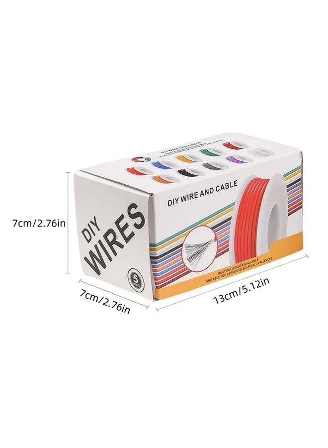 سلك نحاسي مطلي بالقصدير، عيار 22 AWG، مجدول، طول 32.8 قدم لكل لون، عبوة من 5 ألوان، مجموعة مرنة للأعمال اليدوية - Image 4