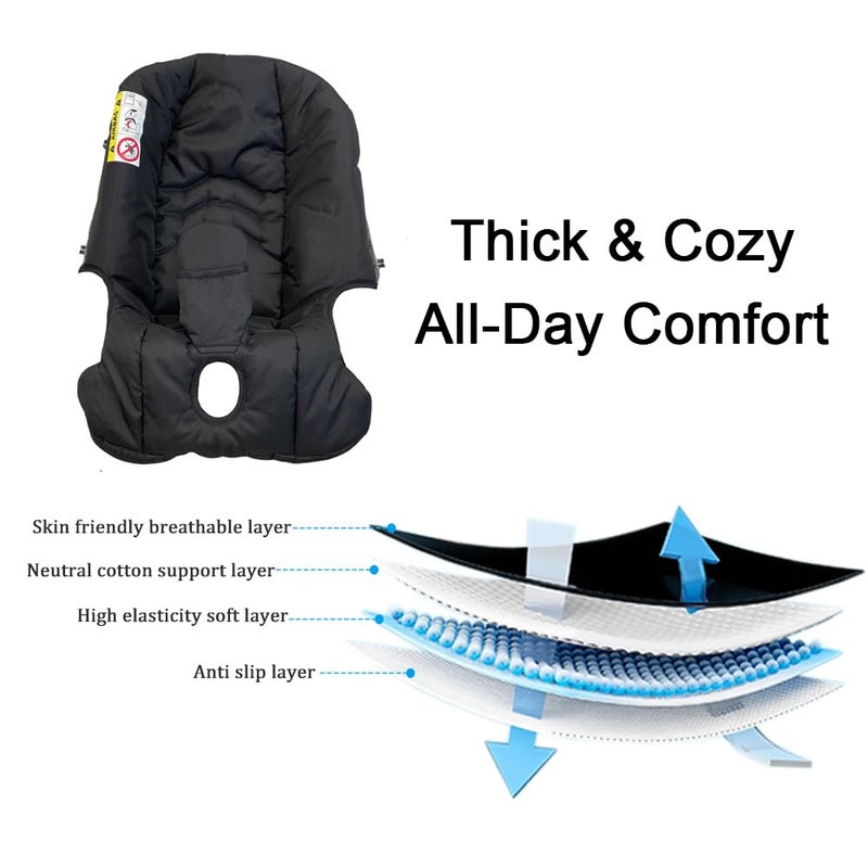 Feliliber Stroller Replacement Seat Cushion Compatible with Doona Infant Car Seat Strollers, 600D Textile (Black) - Image 4