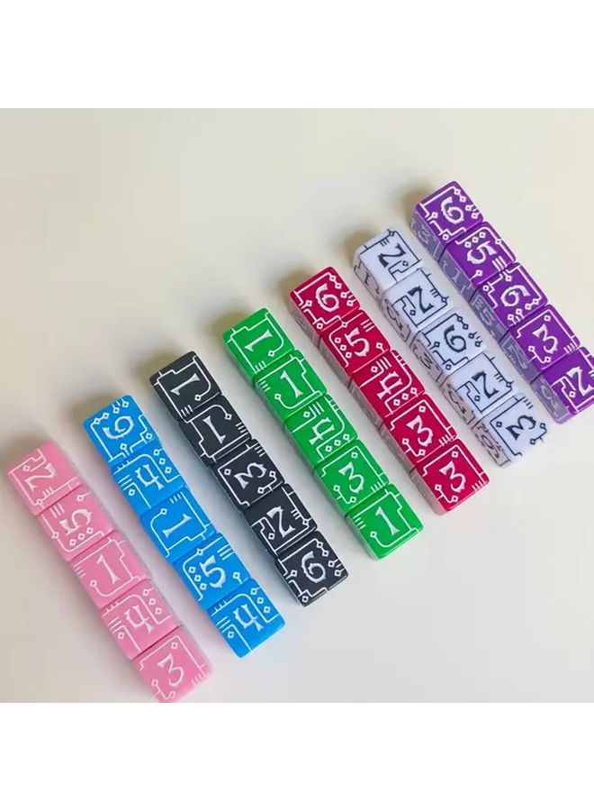 10pcs Purple And White Number Game Dice Set Unique Texture Tabletop Family Party - Image 2