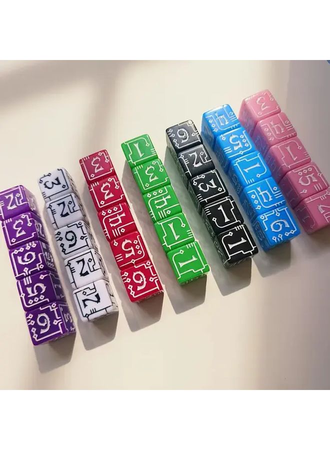 10pcs Purple And White Number Game Dice Set Unique Texture Tabletop Family Party - Image 5