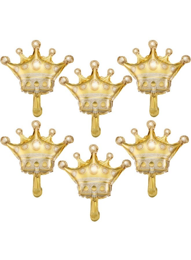 Hsei 6 Pieces Jumbo Foil Crown Balloons Large 40 Inches Foil Helium Gold Crown Balloons for Birthday Wedding Halloween Christmas Party Decorations - Image 1