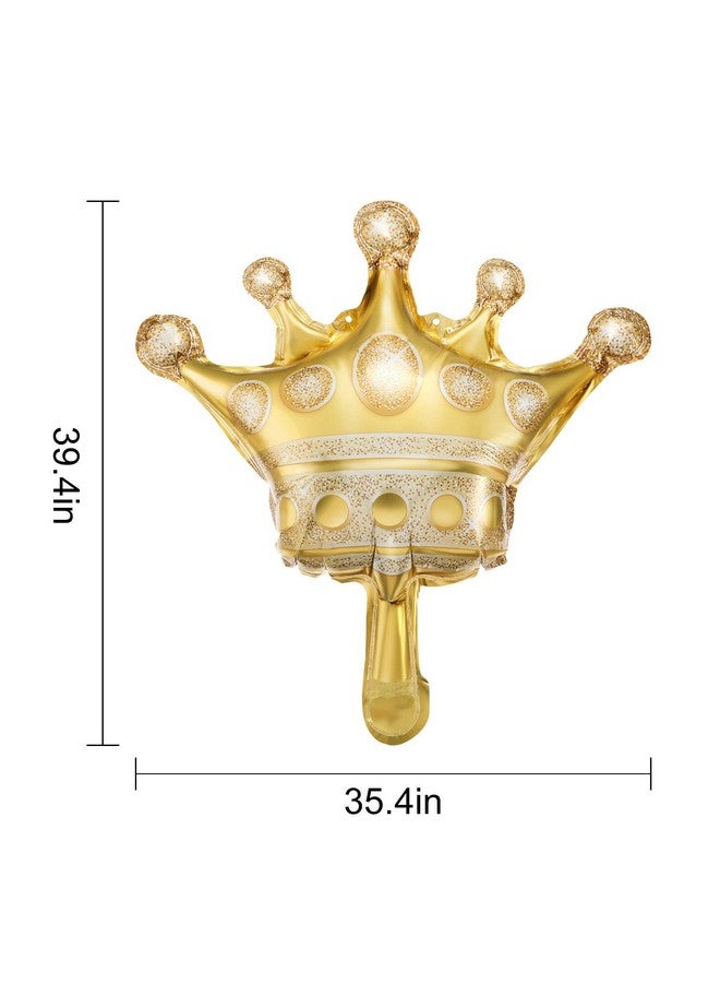 Hsei 6 Pieces Jumbo Foil Crown Balloons Large 40 Inches Foil Helium Gold Crown Balloons for Birthday Wedding Halloween Christmas Party Decorations - Image 2