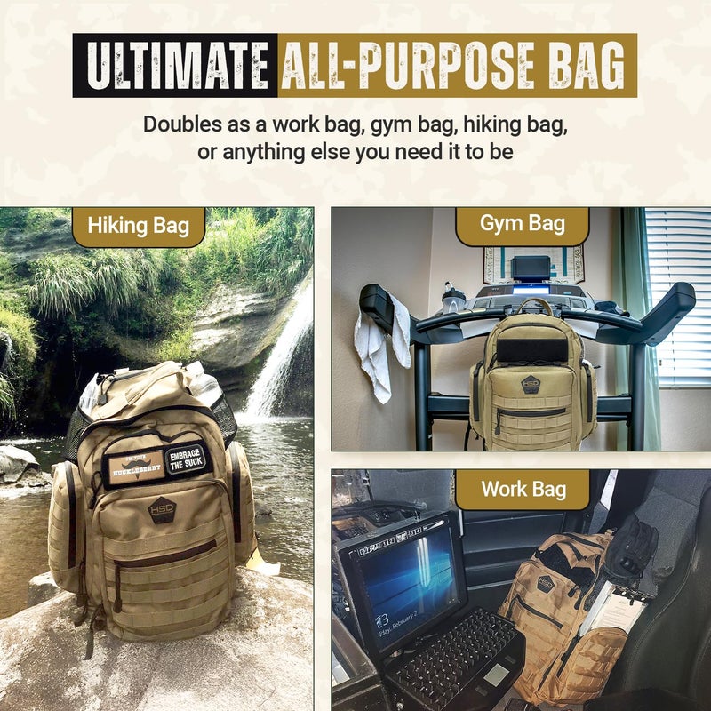 HighSpeedDaddy - Original Baby Diaper Backpack, Military-Grade, Waterproof Baby Travel Bag for Dads & Moms, Lay-Flat Design with Stroller Straps, Tablet Sleeve, & Rubber Feet - 32L capacity, Brown - Image 5