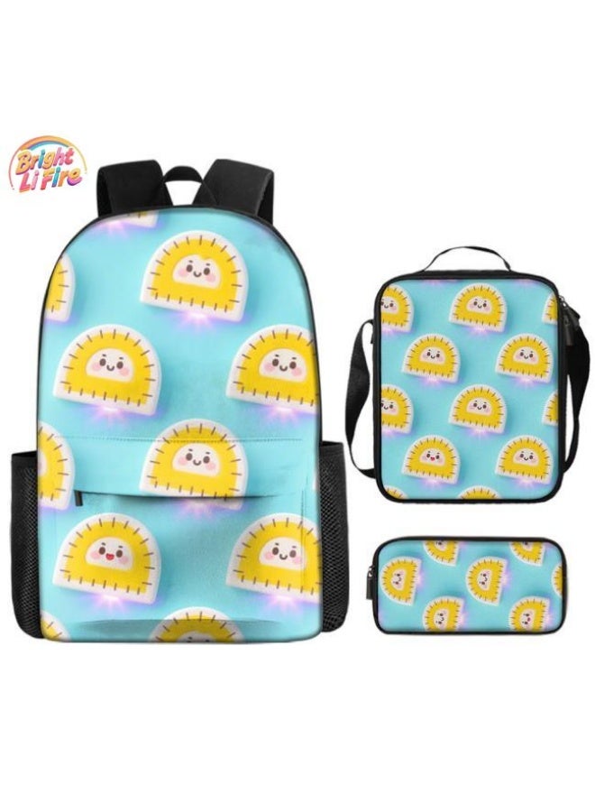 Bright Li Fire Unlock the new fashion of childish fun! Three-piece set of bags, cartoon elements for children and teenagers (students, children, friends' outings, mountain climbing, schooling, etc. can be used) - 37 - Image 1