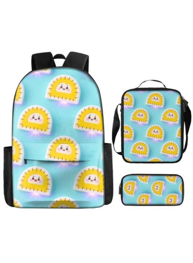 Bright Li Fire Unlock the new fashion of childish fun! Three-piece set of bags, cartoon elements for children and teenagers (students, children, friends' outings, mountain climbing, schooling, etc. can be used) - 37 - Image 2