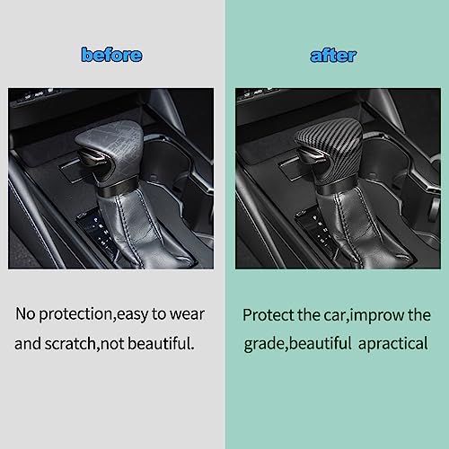 JINZHAO Trim for Lexus ES250 ES300h ES350 UX200 UX200h Accessories Auto Gear Shift Knob Cover Trim Cap Protector Interior Sport Style - Carbon Fiber Grain - Image 3
