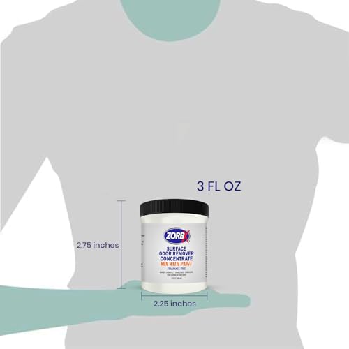 ZORBX 3 Oz Concentrate Surface Odor Remover Paint Additive - Mix 1 Jar in 2 Gallons of Paint for Wall, Ceiling & All Paintable Surface - Helps Remove Odor from Smoke, Mildew, Fire Damage, Cooking, Pet - Image 3