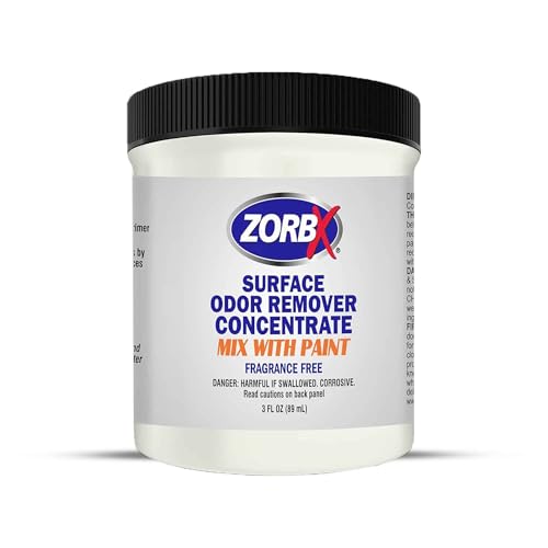 ZORBX 3 Oz Concentrate Surface Odor Remover Paint Additive - Mix 1 Jar in 2 Gallons of Paint for Wall, Ceiling & All Paintable Surface - Helps Remove Odor from Smoke, Mildew, Fire Damage, Cooking, Pet - Image 1