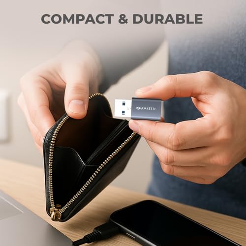 Amkette USB 3.0 Type-C Female to USB-A Male OTG Adapter | 5Gbps High-Speed Data Transfer | 15W Fast Charging | Compact, Portable & Durable Aluminum Alloy | Universal Compatibility for Laptops & More - Image 5
