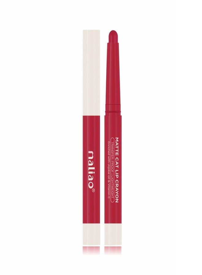Maliao Matte Cat Lip Crayon: Transfer-Proof & Lightweight (09-BRIDAL MEHROON) - Image 1