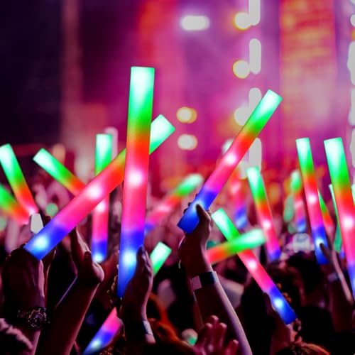 OLUPP 150 PCS Led Foam Sticks Bulk Glow Sticks with 3 Colors Flashing Light Up Baton Wands for Kids Glow Sticks Party Supplies for party Wedding Raves Concert Camping Sporting Events - Image 5