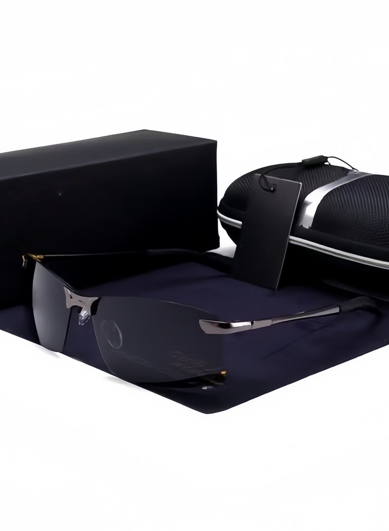 LOULUEN نظارات شمسية طيار بإطار كامل مع عدسات مستقطبة - حجم العدسة: 61 مم