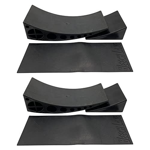 Beech Lane Camper Leveler 2 Pack - Precise Camper Leveling, includes Two Curved Levelers, Two Chocks, and Two Rubber Grip Mats, Heavy Duty Leveler Works for Campers Up to 35,000 LBs, Patented - Image 1