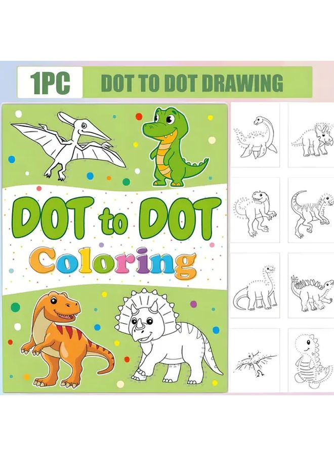 Dinosaur Dot To Dot Book For Kids Ages 3 8 Connect The Dots Coloring Educational Activity - Image 1