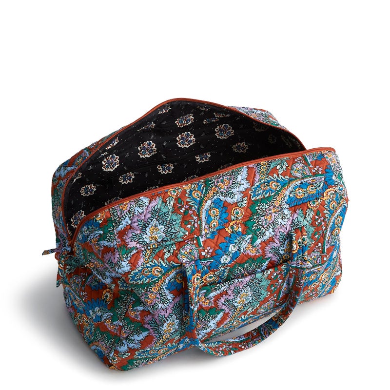 Vera Bradley Women's Premium Cotton Large Miramar Weekender, Flowers + Feathers, One Size - Image 4