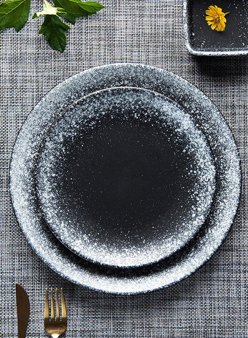 واملهوم أطباق عشاء كلاسيكيات مطاعم المطبخ الكلاسيكية، أطباق عشاء كلاسيكيات مطاعم المطبخ، أواني عشاء مستديرة مستديرة 26 سم منزلية مبتكرة للوجبات الخفيفة الغربية - Image 4