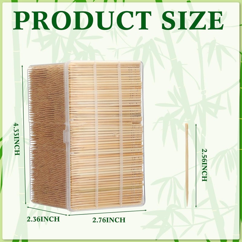 Jerify 15000 Pieces Bamboo Toothpicks Bulk for Teeth Cleaning Round Wood Toothpicks 6 Packs of 2500 Toothpicks for Appetizers Food Party Barbecue - Image 2