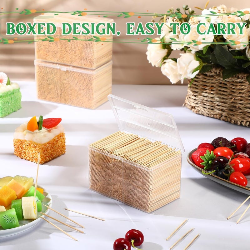 Jerify 15000 Pieces Bamboo Toothpicks Bulk for Teeth Cleaning Round Wood Toothpicks 6 Packs of 2500 Toothpicks for Appetizers Food Party Barbecue - Image 5