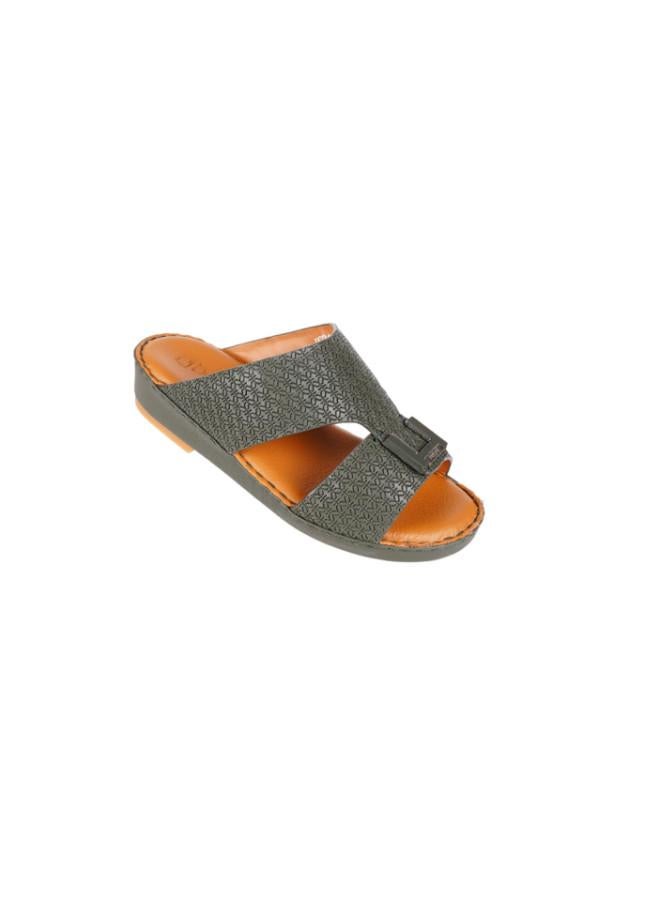barjeel uno 008-3585  Barjeel Uno Boys Arabic Sandals BBSP1-01A Olive - Image 2