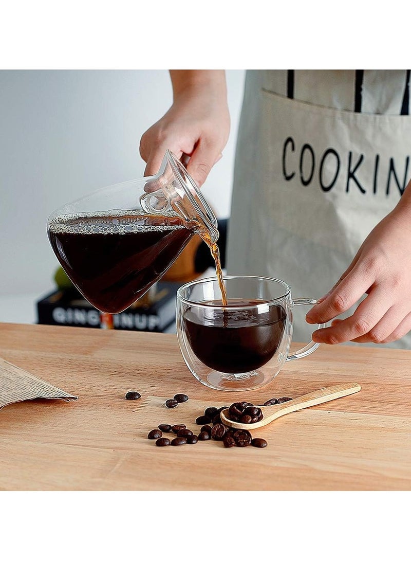 HOME ZONE Double Wall Insulated Glass Coffee Tea Cup Set with Handle Cappuccino Cups Perfect for Espresso Latte Cappuccino Tea Beverage Espresso Cups (8.5OZ) - Image 4