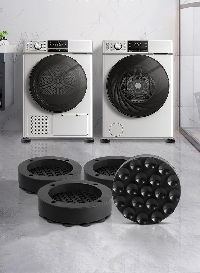Relex Anti Vibration Pads for Washing Machine, 4pcs Washer & Dryer Pedestals Shock and Noise Cancelling Washing Machine Foot Pads, Washing Machine Support Stabilizer for Most Furniture, Protects Floor - Image 1