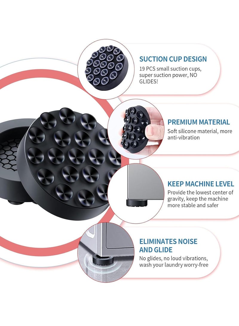 Relex Anti Vibration Pads for Washing Machine, 4pcs Washer & Dryer Pedestals Shock and Noise Cancelling Washing Machine Foot Pads, Washing Machine Support Stabilizer for Most Furniture, Protects Floor - Image 2