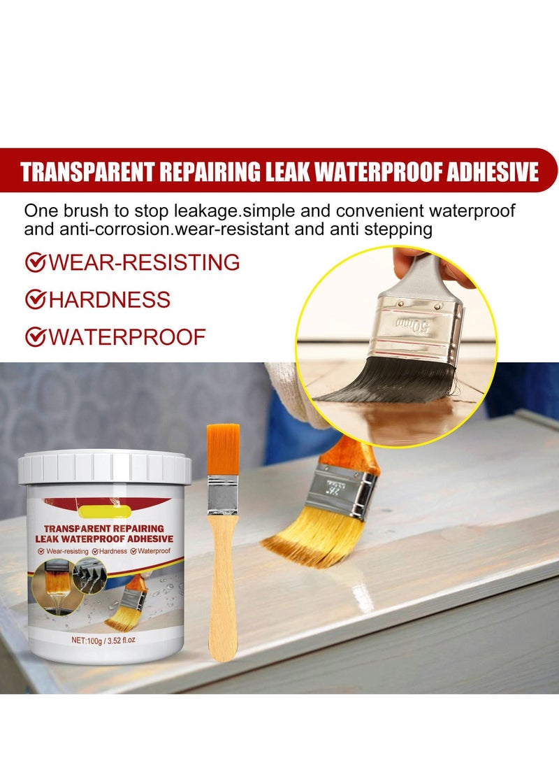 Barakah Transparent Waterproof Coating, Invisible Waterproof Agent Transparent Repairing Leak Waterproof Adhesive, Clear Waterproof Seal Liquid for Indoor & Outdoor (100g*2PCS) - Image 4