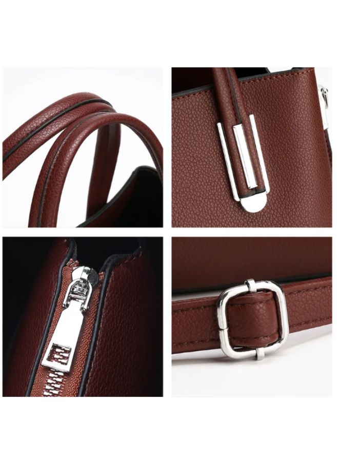 Elegant Shoulder Bags for Women Top-Handle Waterproof PU Leather Shoulder Bags, Black - Image 5