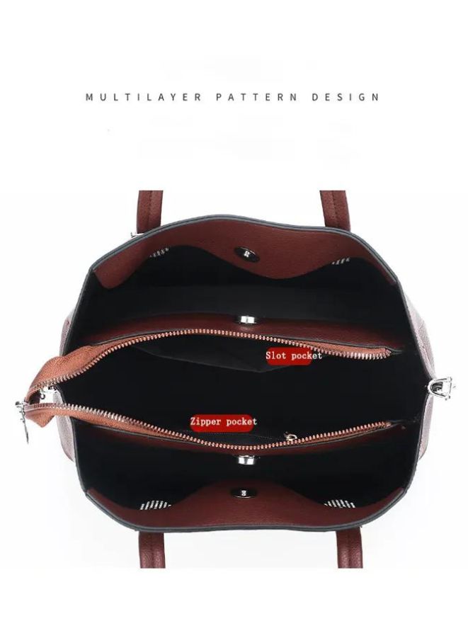 Elegant Shoulder Bags for Women Top-Handle Waterproof PU Leather Shoulder Bags, Black - Image 3