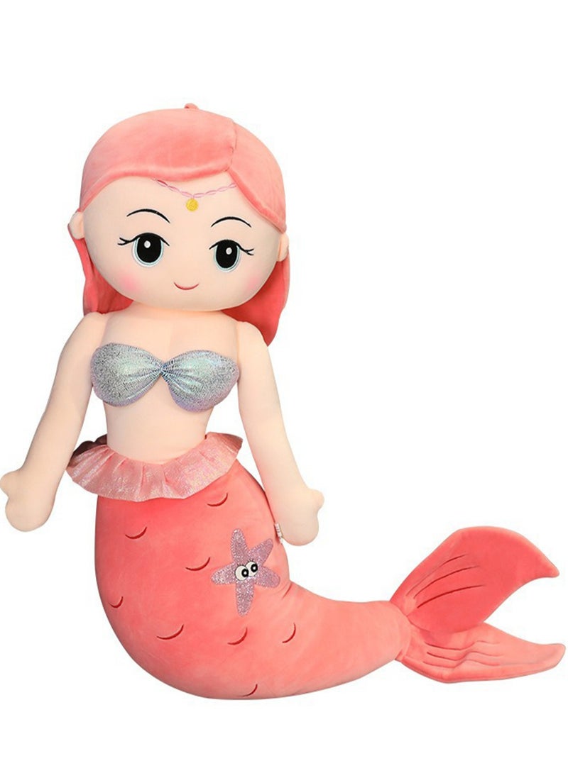 2024 New Cute Mermaid Pillow Doll Lovely Plush Toy Princess Children's Doll Ragdoll Gift (Red) - Image 1
