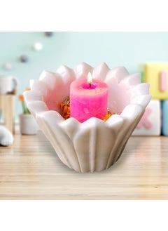 R&M RM 6 inch Candle Holders True Natural Marble with, Decorative Tea Light Candle Holder for Wedding Dinning Party Premium Candle Stand (Package Include 1 Piece)  - Image 1