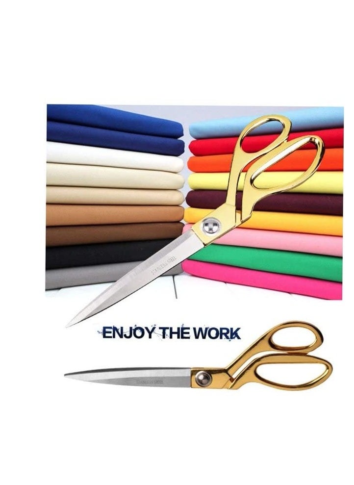 Generic Tailor Scissors Professional 10.5 Inch Gold Stainless Steel Professional Shears Heavy Duty  - Image 5