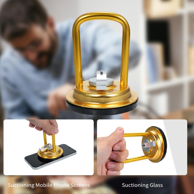 Car Dent Puller, Aluminum Alloy Dent Remover Tool Suction Cup Dent Puller for Car Dent Repair, Glass, Tiles, Mirrors (Gold) - Image 4