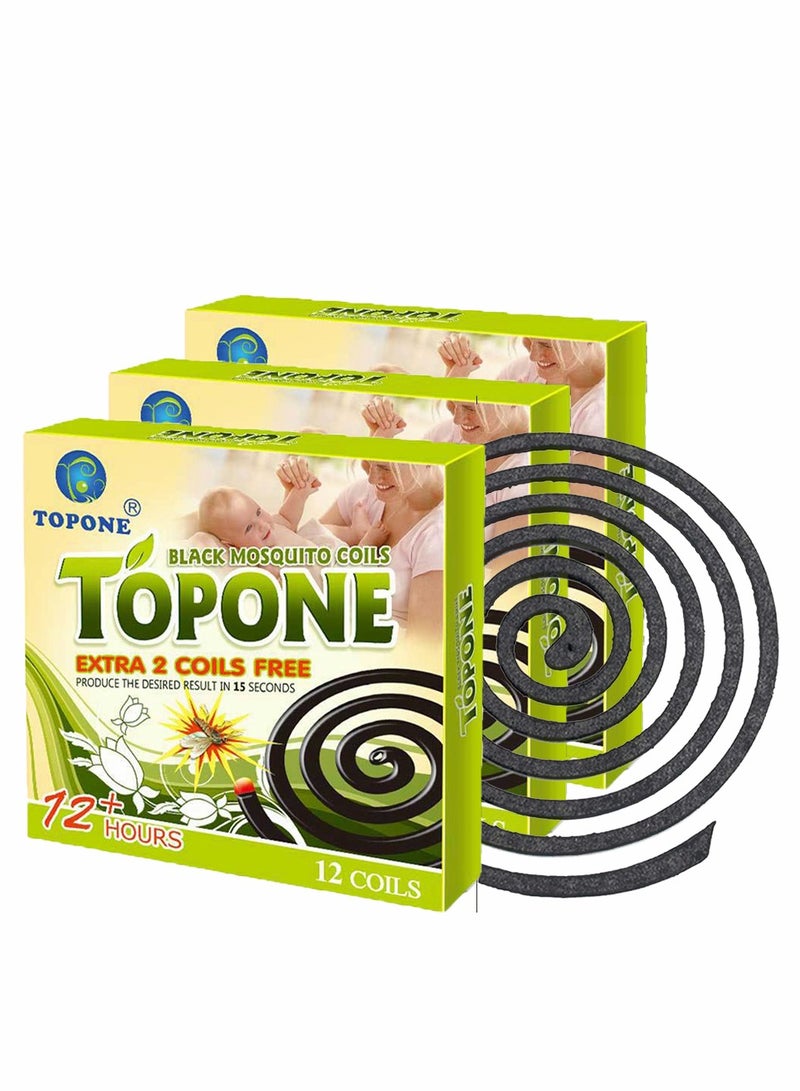TOPONE 36-Piece Mosquito Repellent Spiral Coils - Black - Image 1