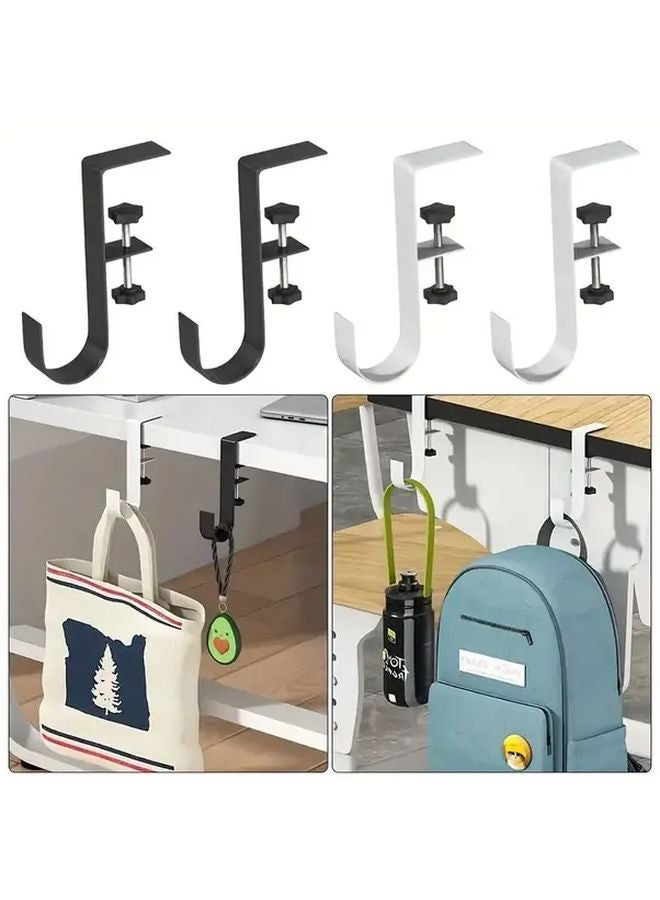 1 قطعة خطاف طاولة معدني ثقيل أسود معلق خالٍ من التلف منظّم مكاتب موفر للمساحة - Image 4