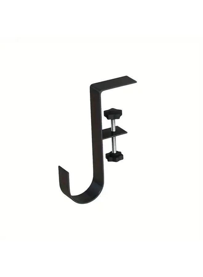 1 قطعة خطاف طاولة معدني ثقيل أسود معلق خالٍ من التلف منظّم مكاتب موفر للمساحة - Image 1