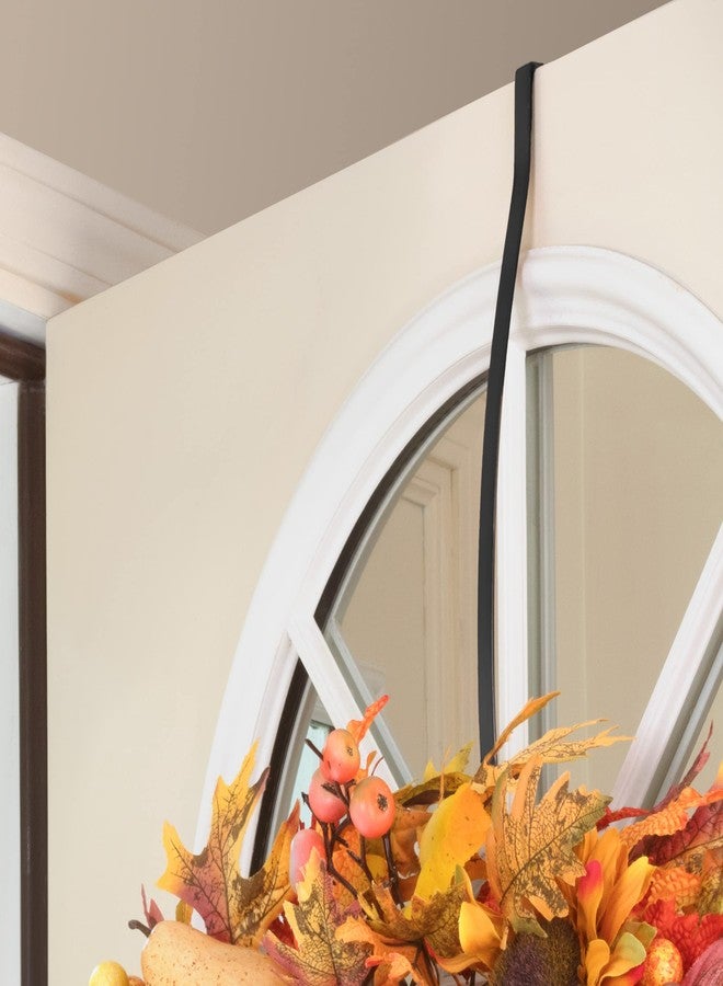 هاوت ديكور حامل أكاليل مرتفع منحني من هوت ديكور (أسود مطفي) - خطاف معدني قوي لحامل الأكاليل للأبواب ذات الحواف المرتفعة والميزات - Image 3