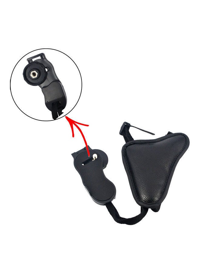 NIBEMINENT Faux Leather Professional Hand Grip Triangle Wrist Strap Compatible For Nikon Camera, Cannon DSLR Digital SLR, Mirrorless camera & Camcorders - Black  - Image 2