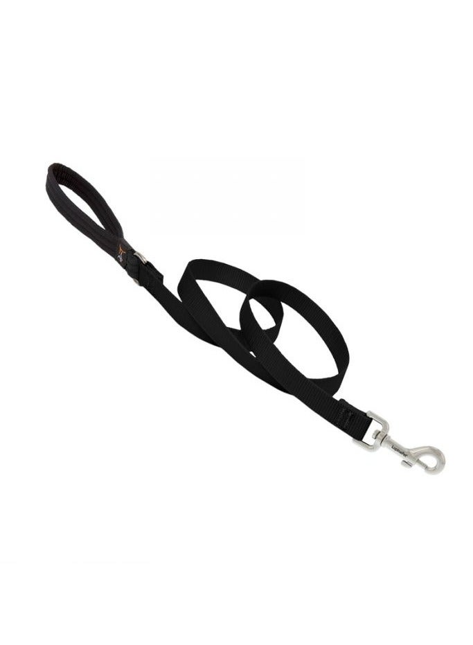 Basic Solids Padded Handle Dog Leash- Black