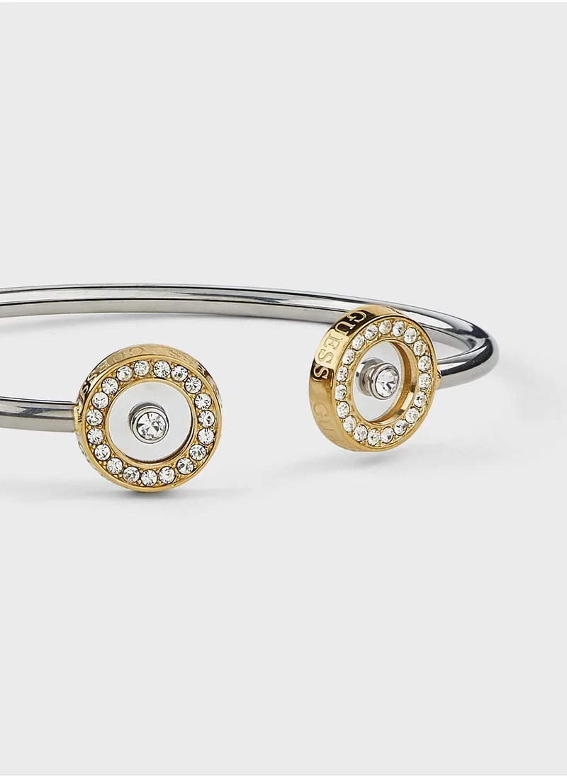 GUESS Pave Circle Flexi Bangle Bracelet