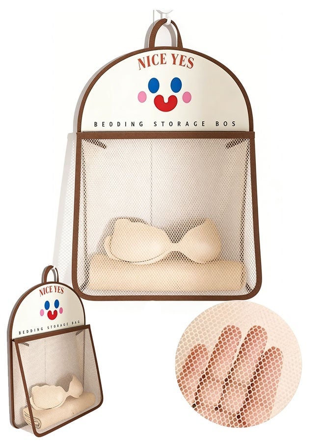 حقيبة تخزين معلقة على الحائط 40 × 44 سم، أكياس ملابس لتعليق الملابس، حقيبة لتخزين الملابس الداخلية المعلقة والجوارب والقطع الصغيرة من الملابس، أغطية حماية التخزين، أكياس فرز الملابس الداخلية والجوارب المثبتة على الحائط، منظم الحمام، غرفة النوم، المنزل، المطبخ، منظم الخزانة، قابل للطي، قابل للغسل بشكل إضافي، شفاف - Image 1