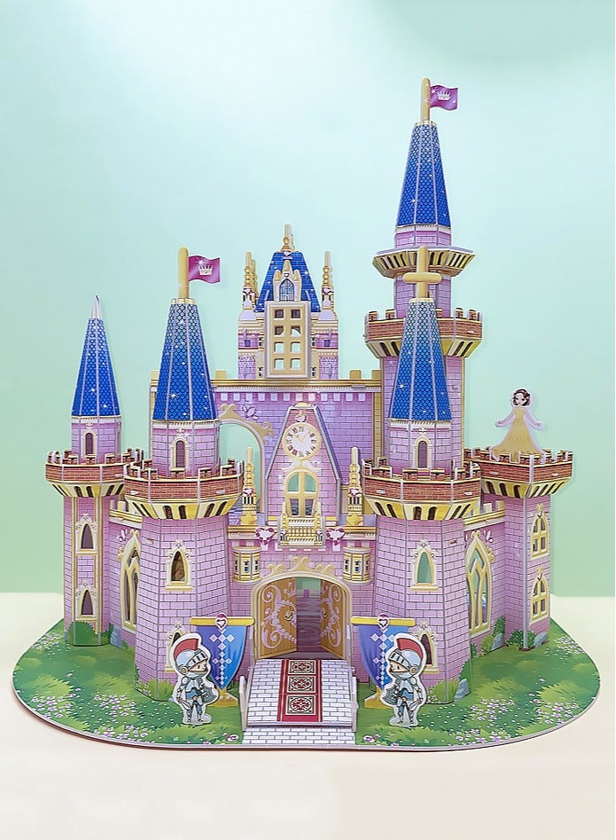 Assembled Building Block Model, Dollhouse Toys Garden castle Family Diy Cottage Early Education Children Intelligence Assembling Model 3D Stereo Puzzle Toy - Image 1