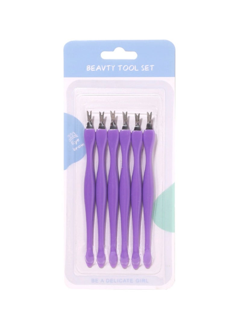 6 pieces、Nail art tools、Nail treatment dead skin tools are easy to carry、Purple - Image 1